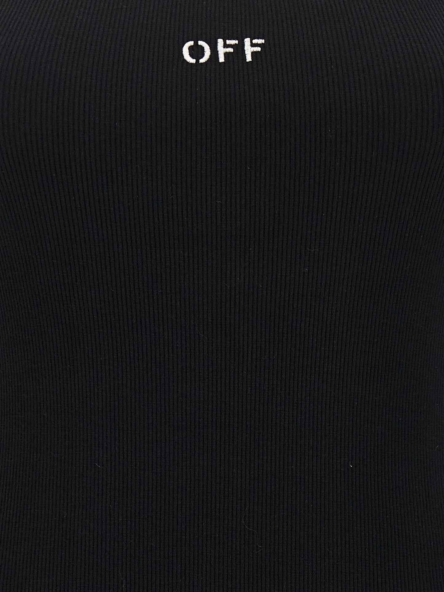 Off-White Black Cotton Short Dress