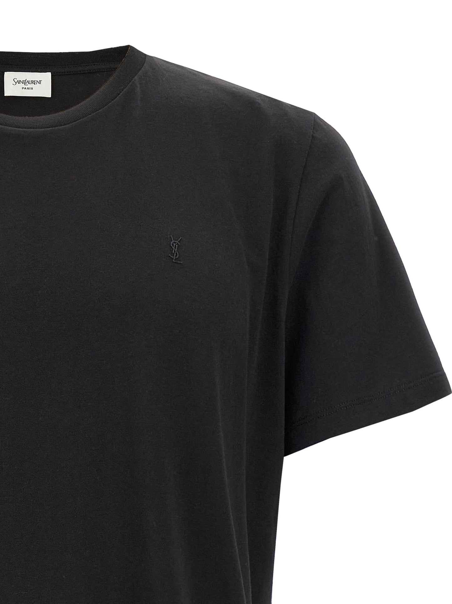Saint Laurent Black Cotton T-Shirt