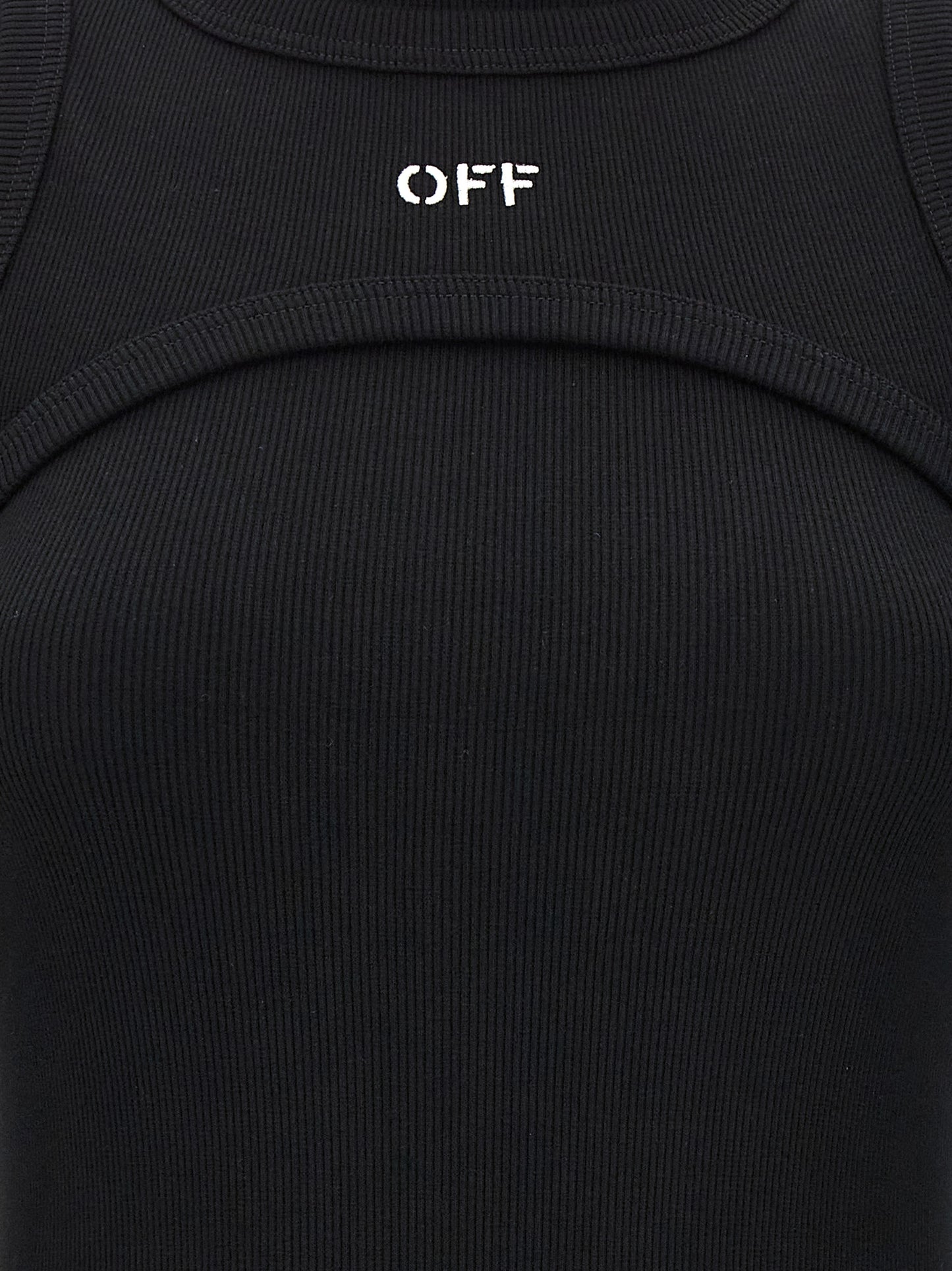 Off-White Black Cotton Midi Dress