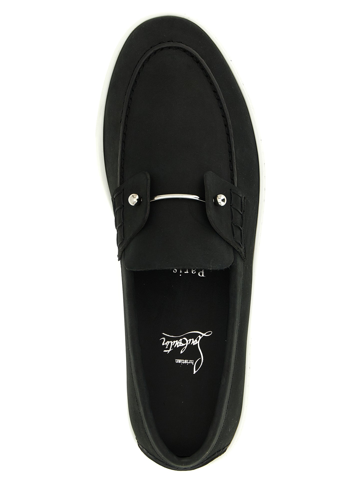 Christian Louboutin Black Calfskin Slip-On Loafers