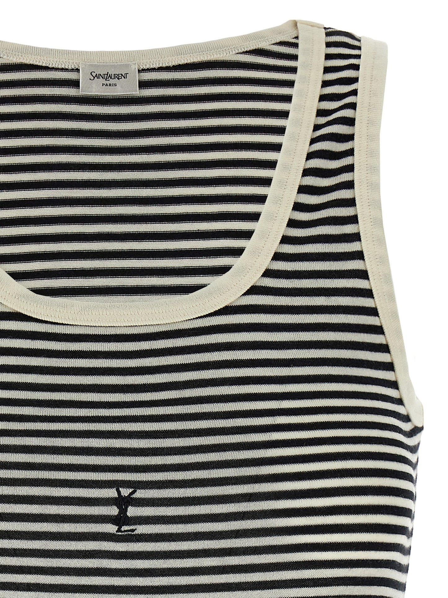 Saint Laurent Bicolor Cotton Tank Tops