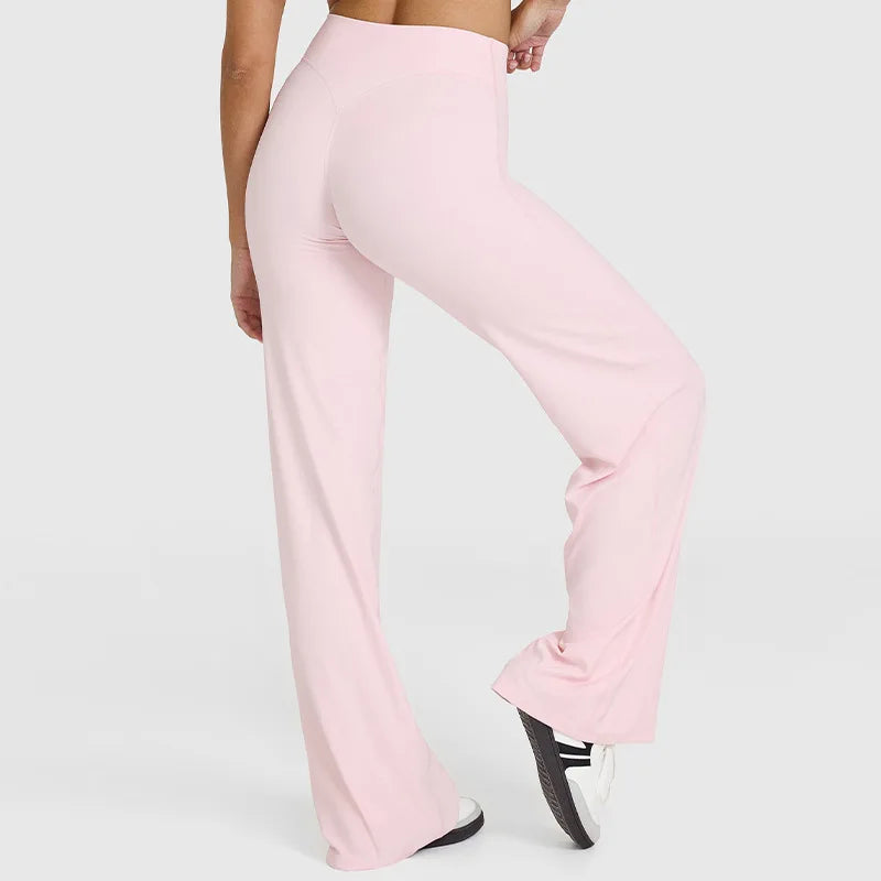 Soft Active Women Yoga Pants Strait-Leg Yoga Pilates Trousers Naked Feel Gym Fitness Peach Hip Outfits Loose Fit Bottoms
