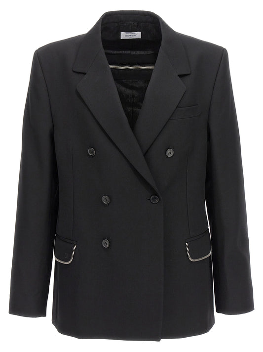 Off-White Black Virgin Wool Blazer