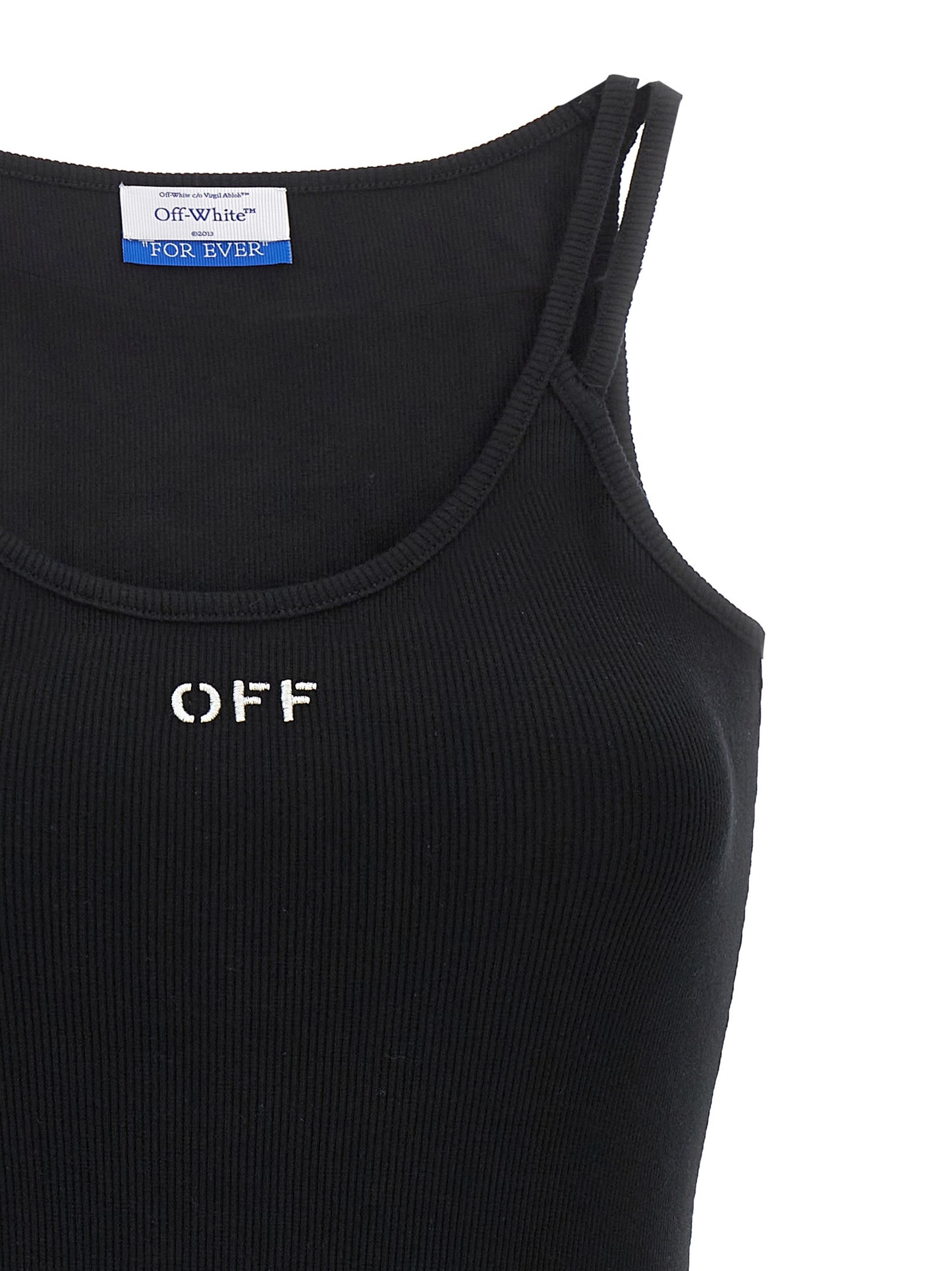 Off-White Black Cotton Short Dress