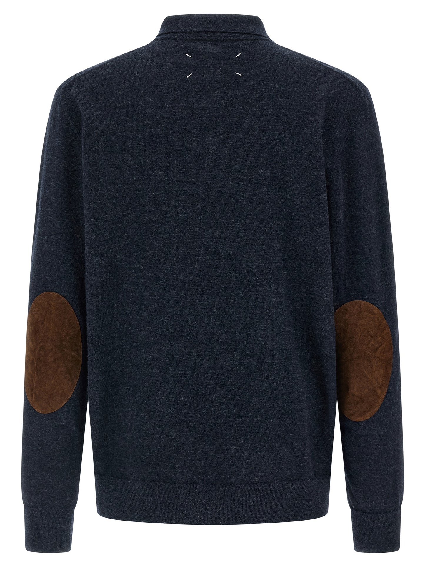 Maison Margiela Blue Wool Polo Shirt