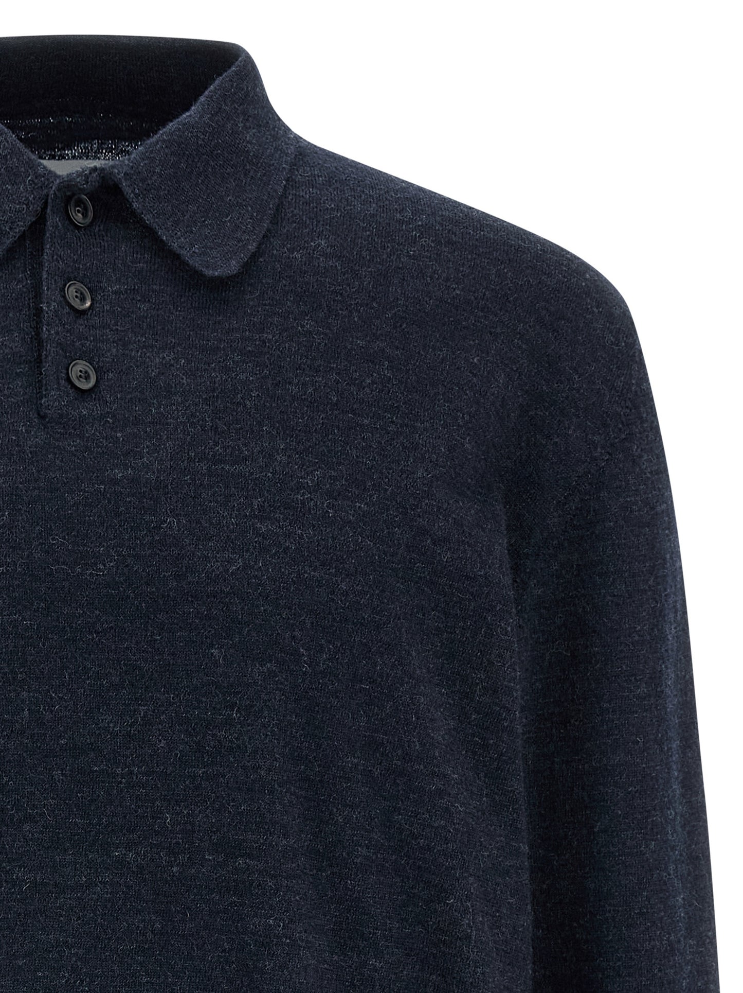 Maison Margiela Blue Wool Polo Shirt