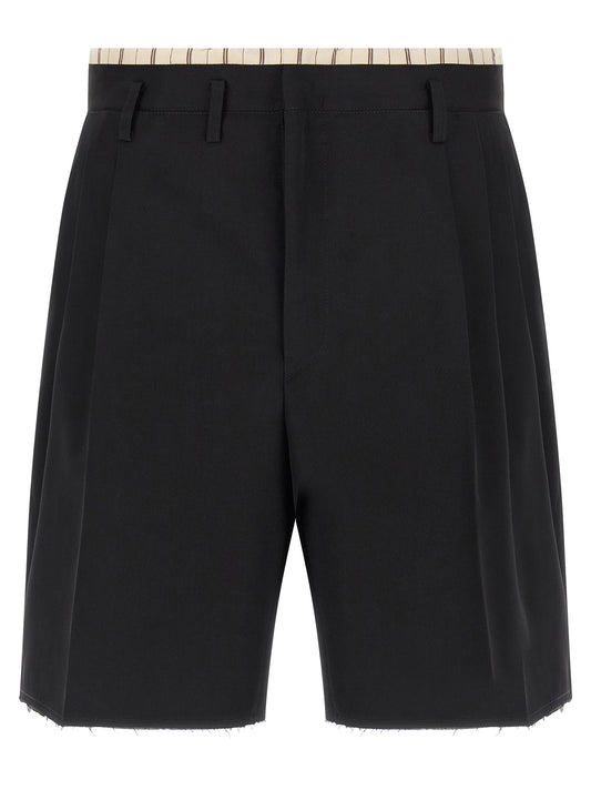 Maison Margiela Black Wool Bermuda Shorts