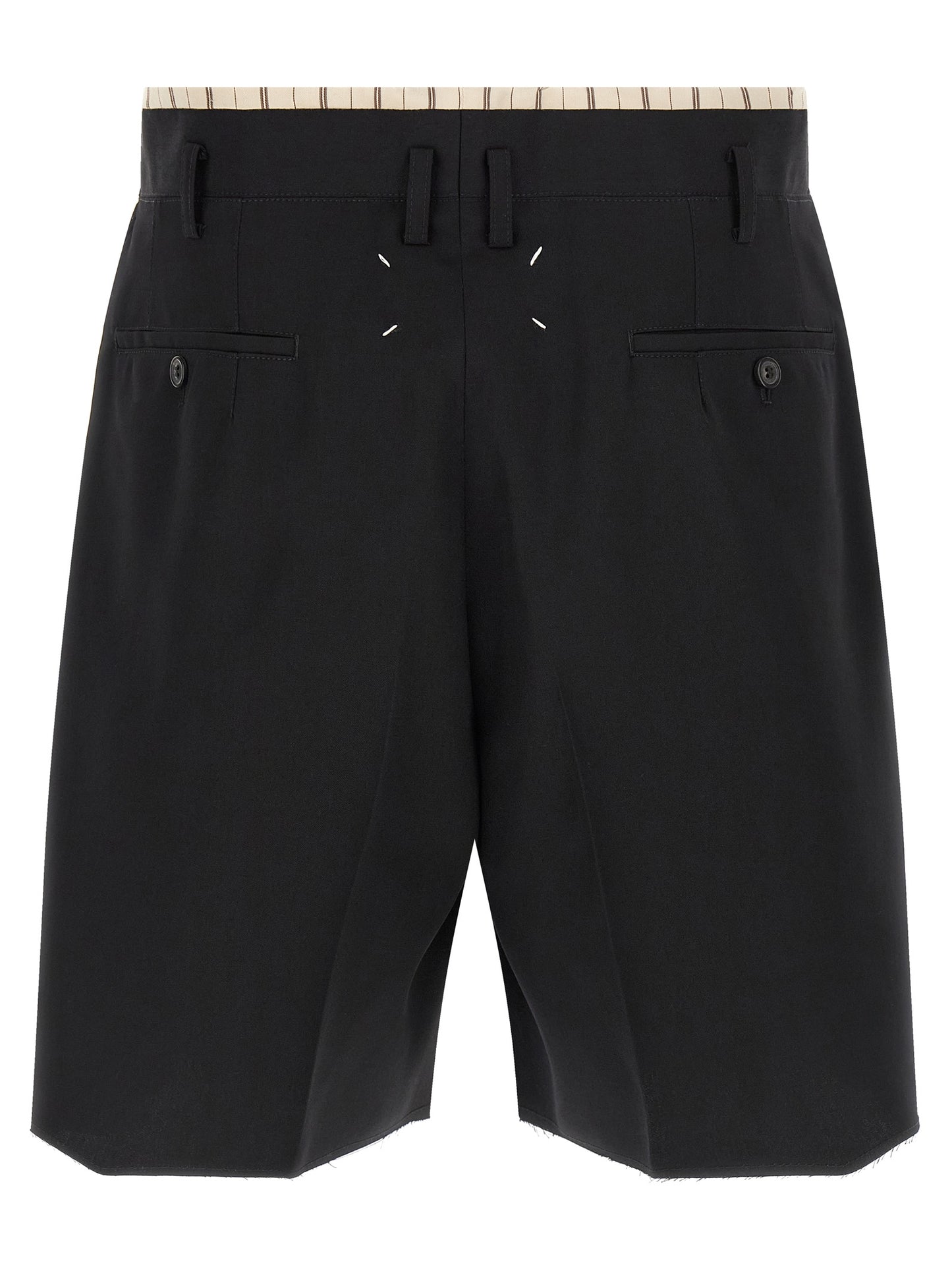 Maison Margiela Black Wool Bermuda Shorts