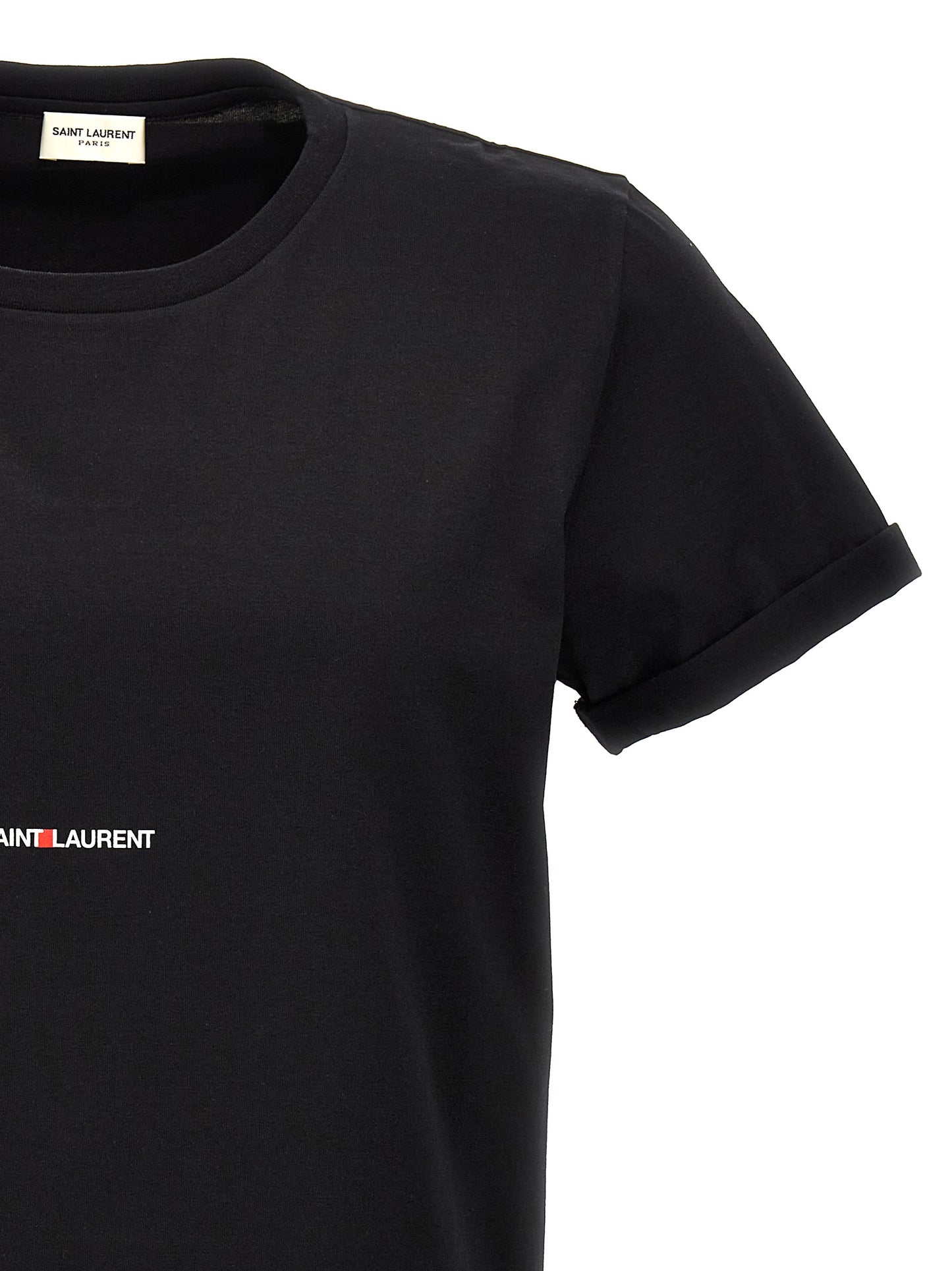 Saint Laurent Black Cotton T-Shirt