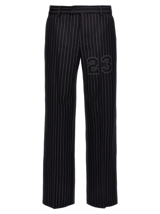 Off-White Blue Wool Dress Pants