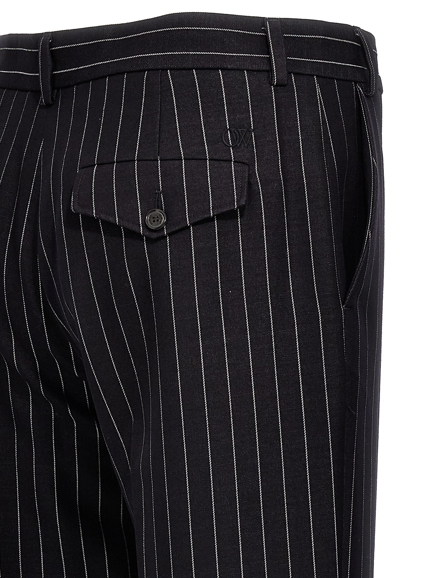 Off-White Blue Wool Dress Pants