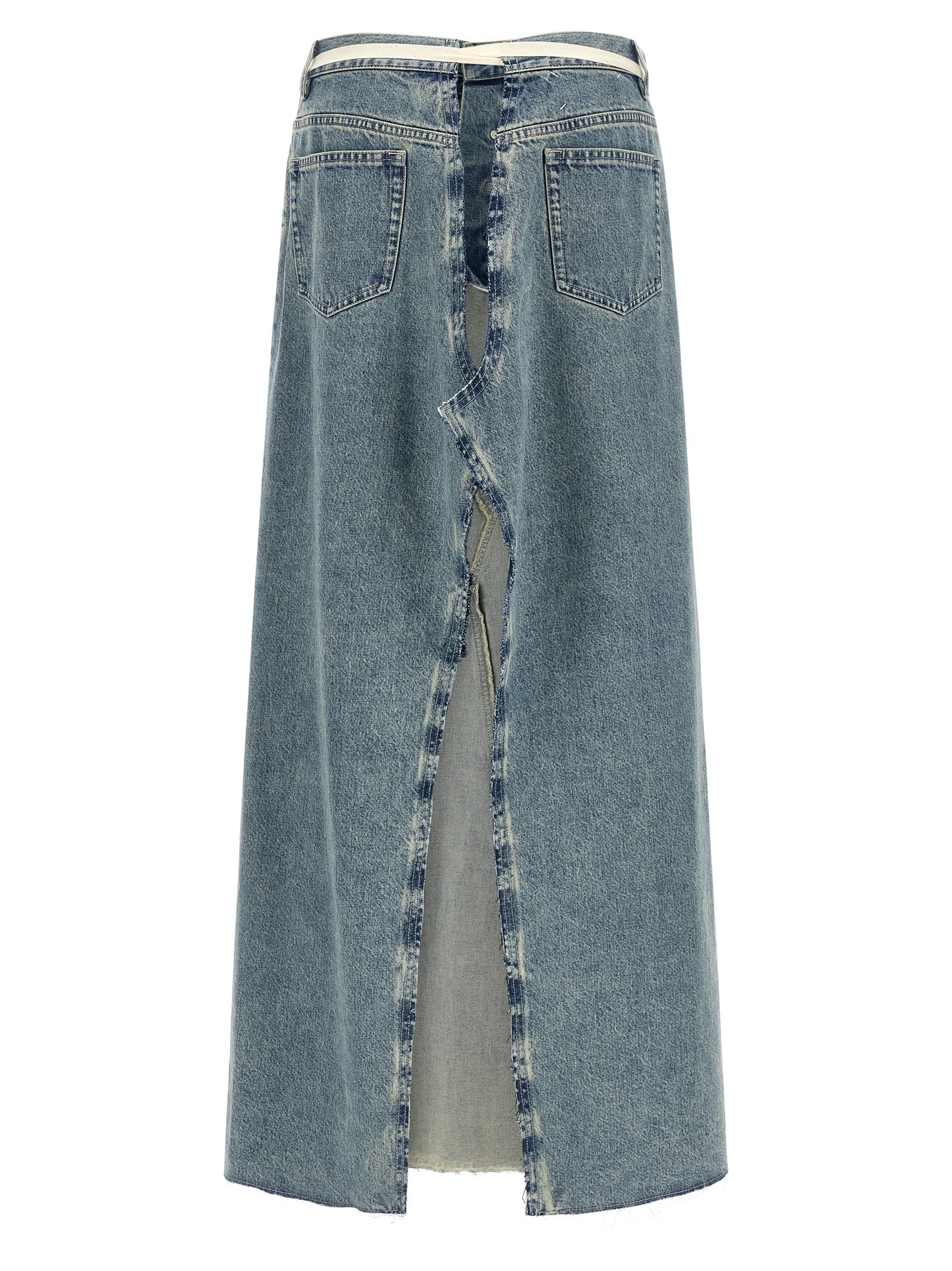 Maison Margiela Blue Cotton Mini Skirt