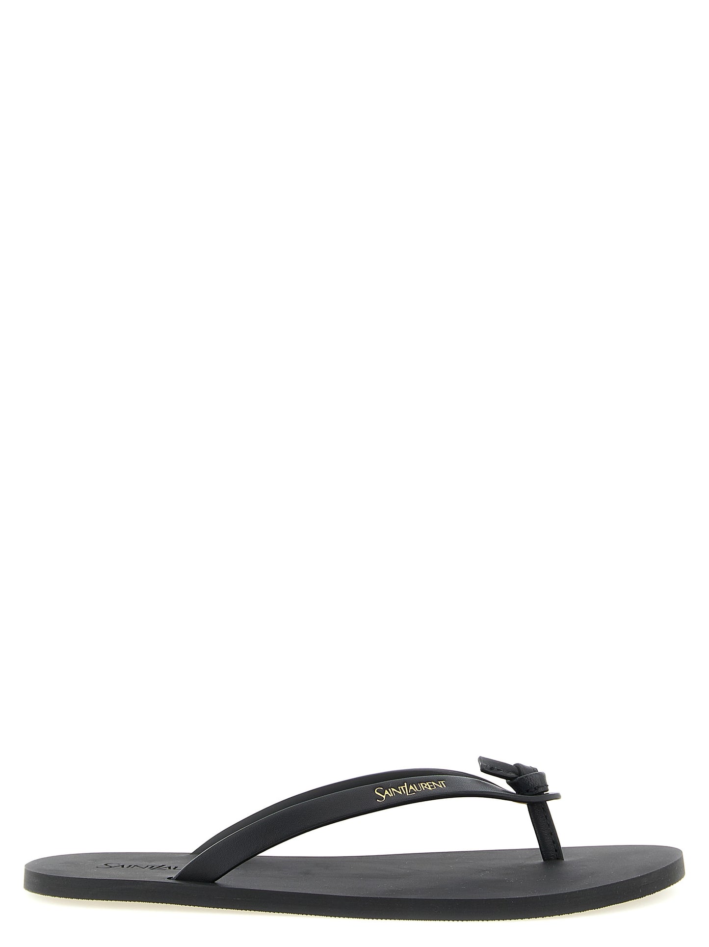 Saint Laurent Black Calfskin Slides