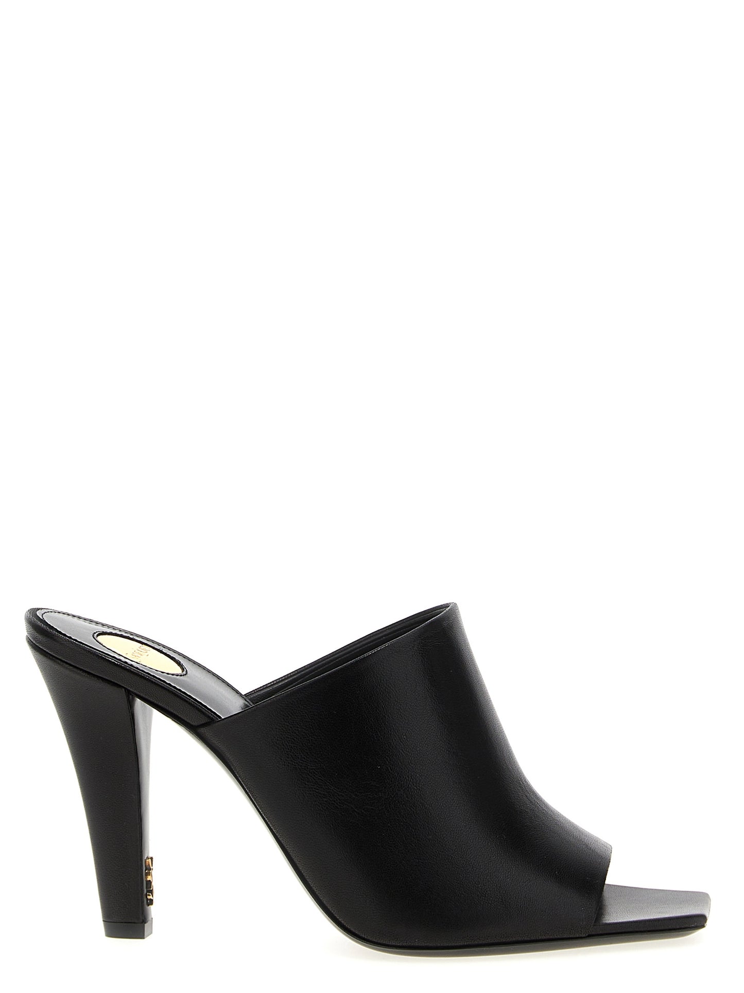 Saint Laurent Black Leather Stiletto Heel Sandals
