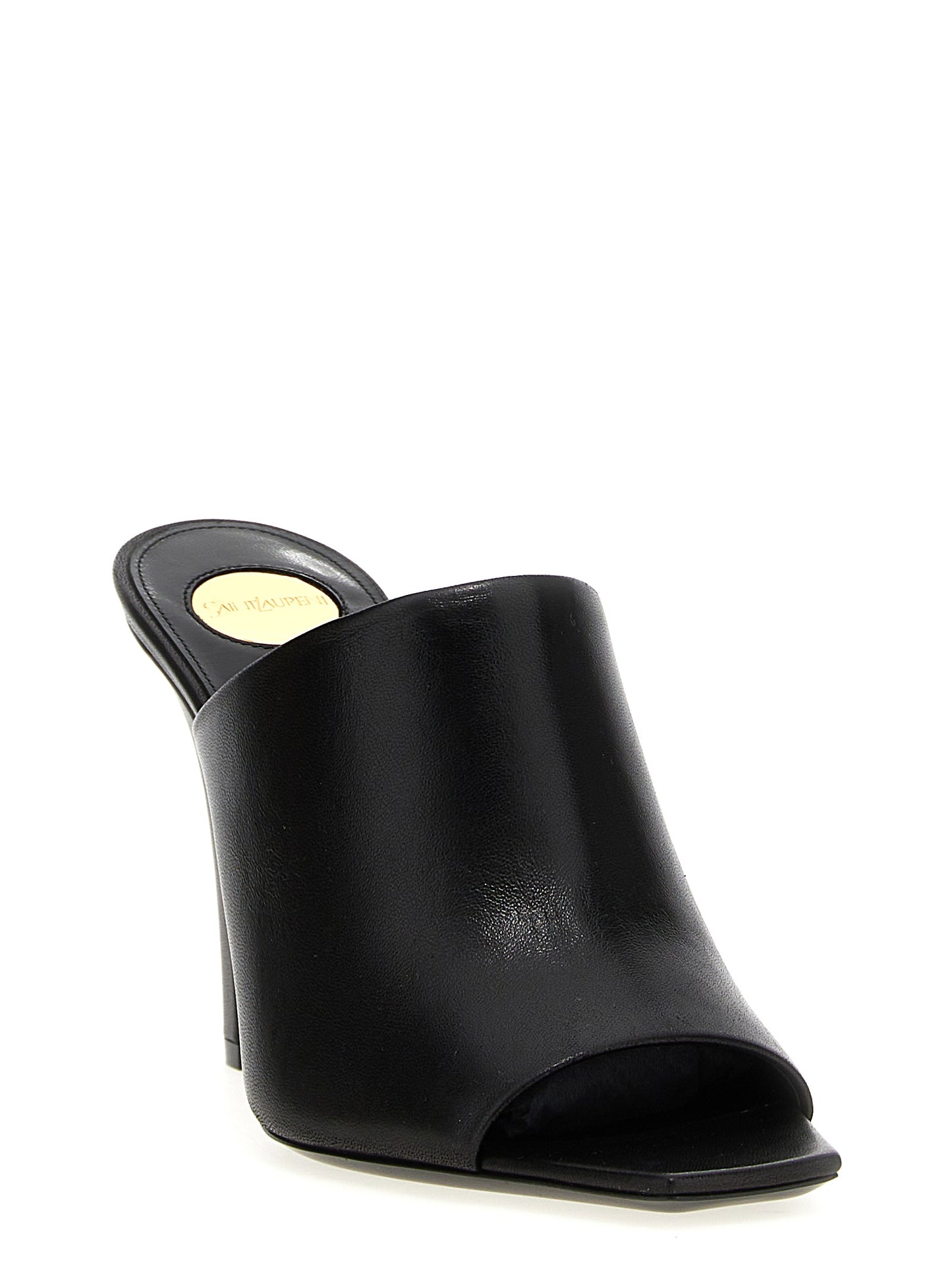 Saint Laurent Black Leather Stiletto Heel Sandals