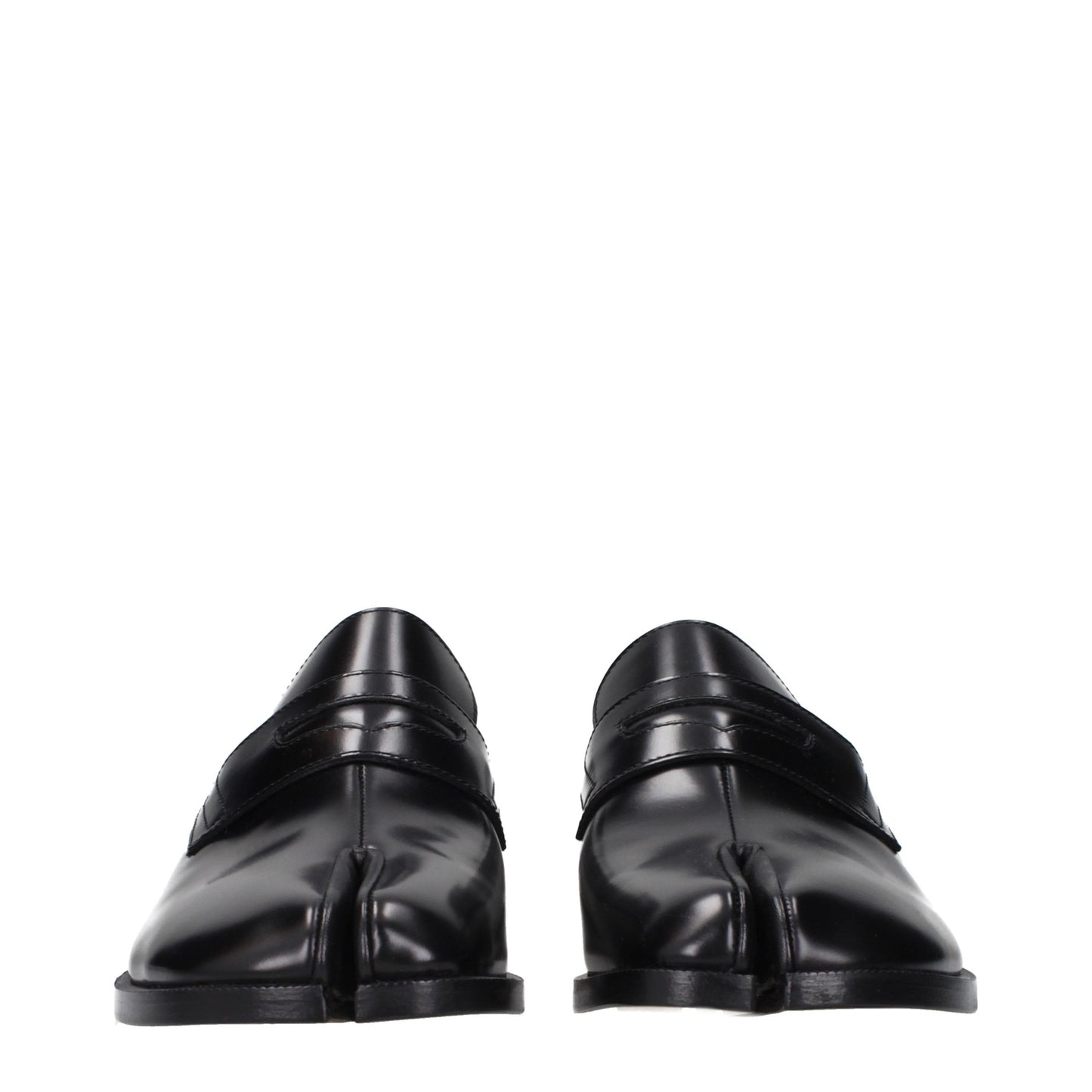 Maison Margiela Black Leather Slip-On Loafers