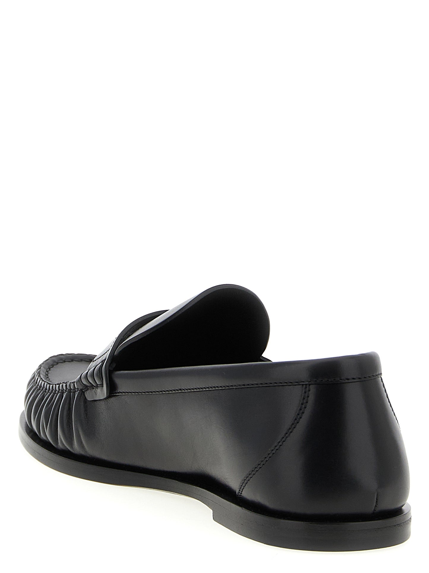 Saint Laurent Black Calfskin Slip-On Loafers