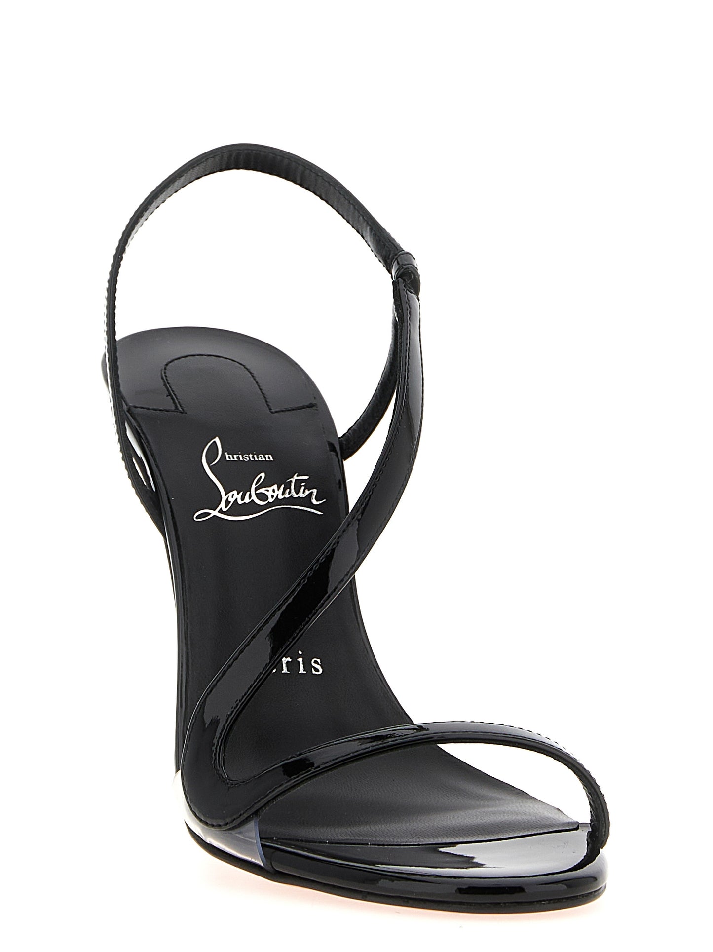 Christian Louboutin Black Calfskin Stiletto Heel Sandals