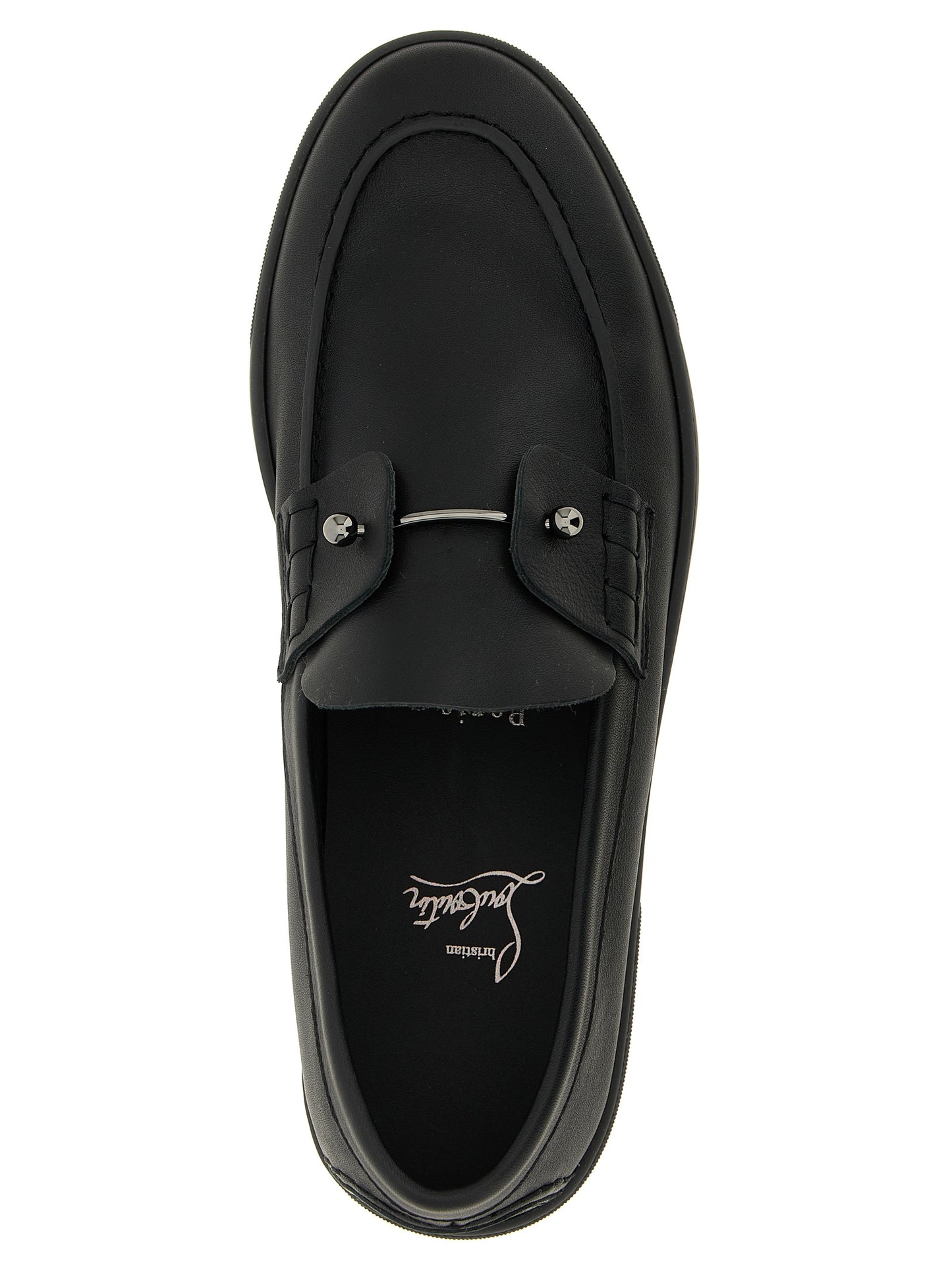 Christian Louboutin Black Calfskin Slip-On Loafers