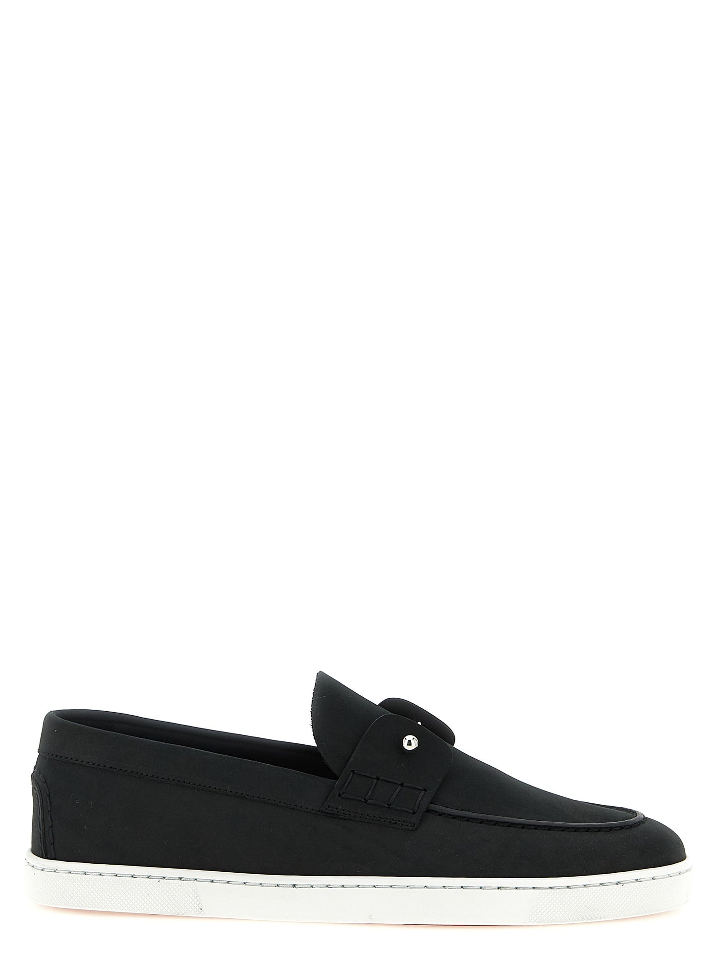 Christian Louboutin Black Calfskin Slip-On Loafers