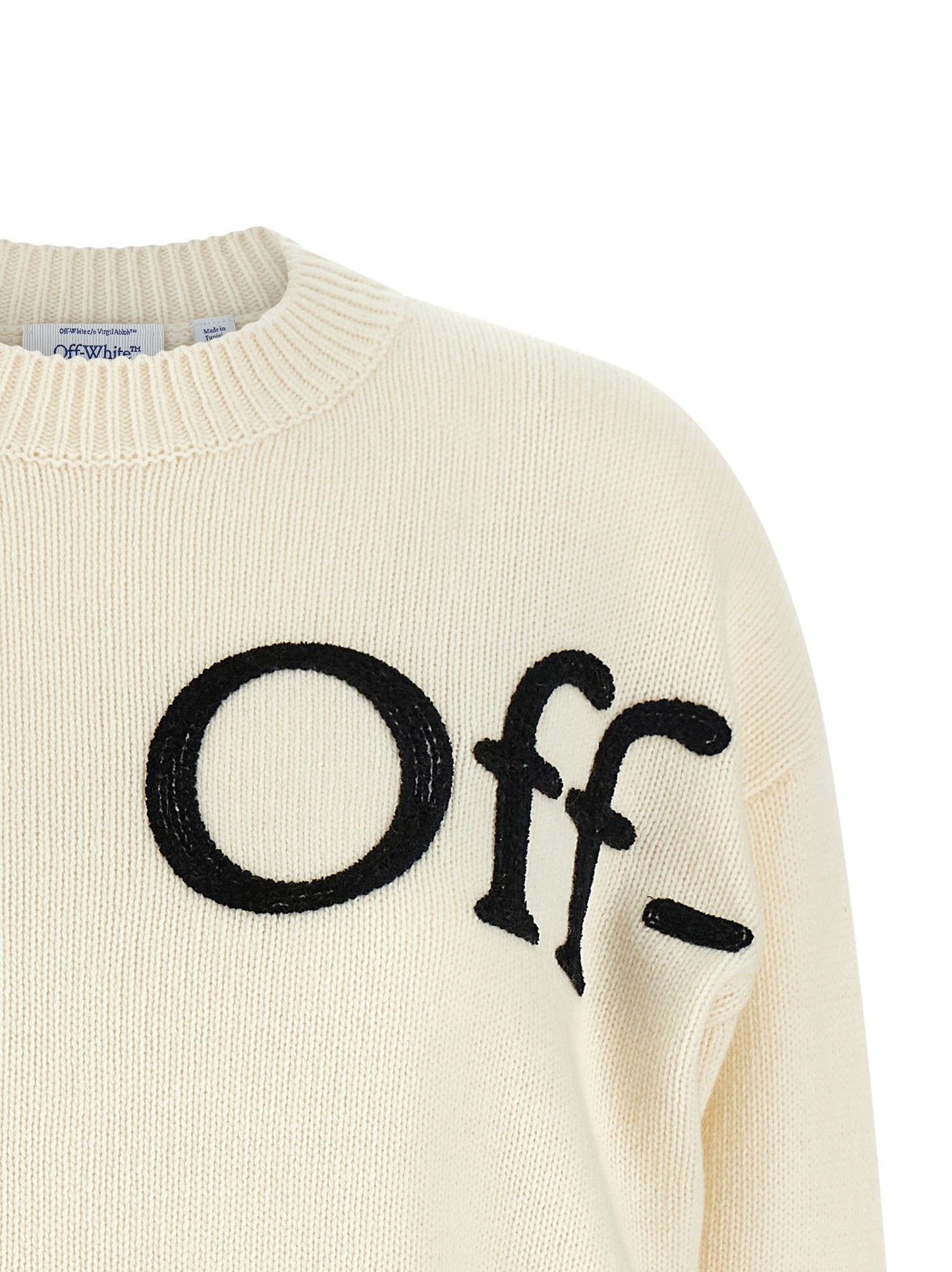 Off-White Bicolor Wool Cardigan