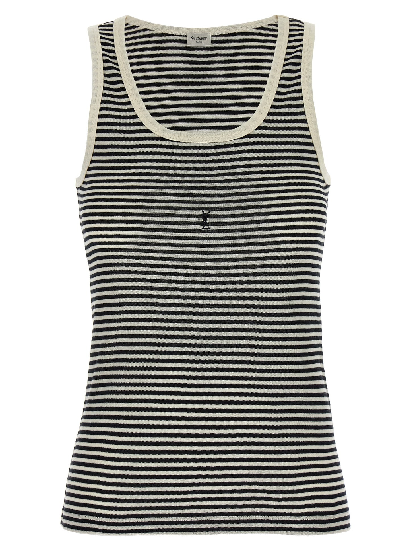 Saint Laurent Bicolor Cotton Tank Tops