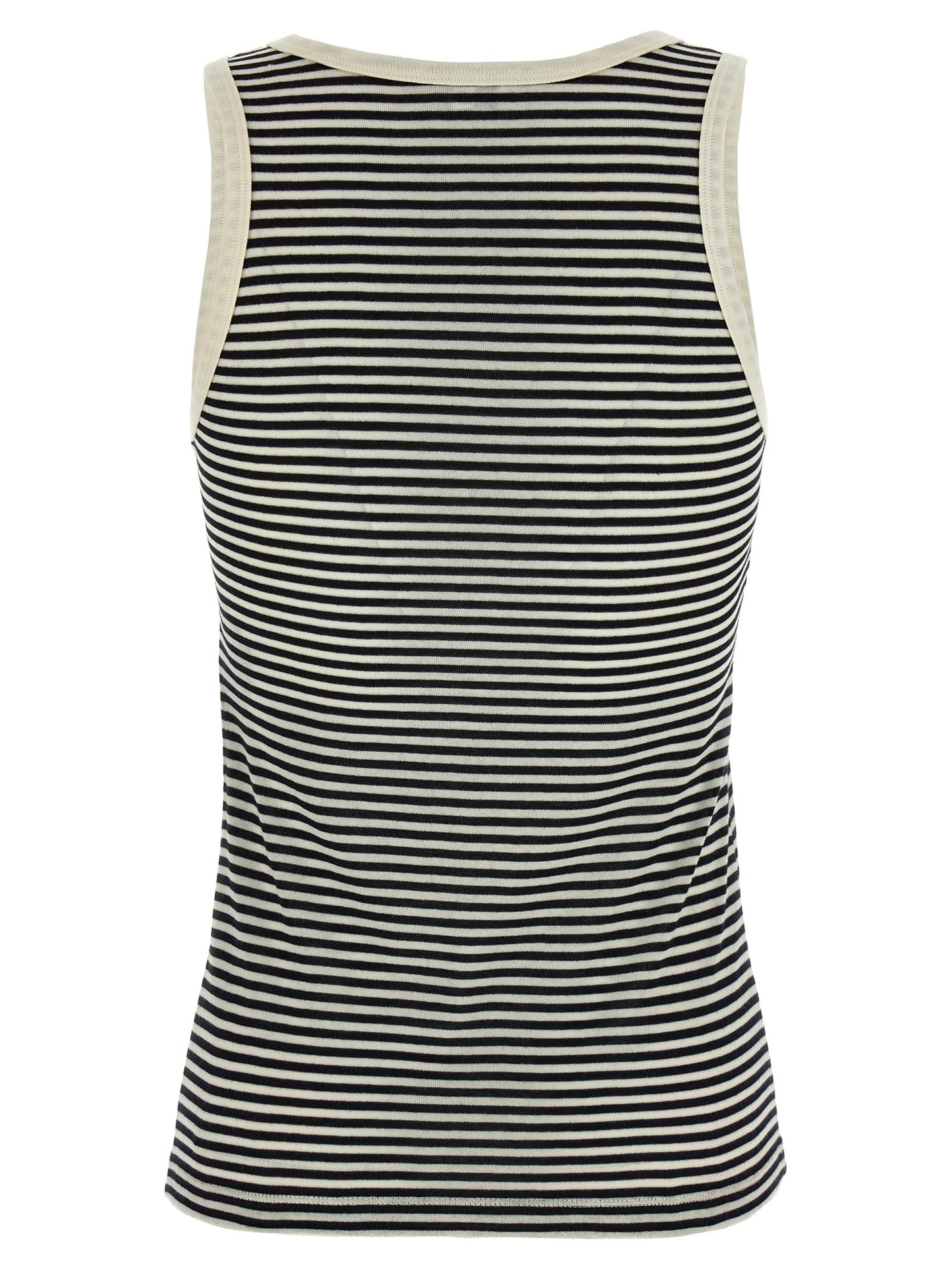 Saint Laurent Bicolor Cotton Tank Tops