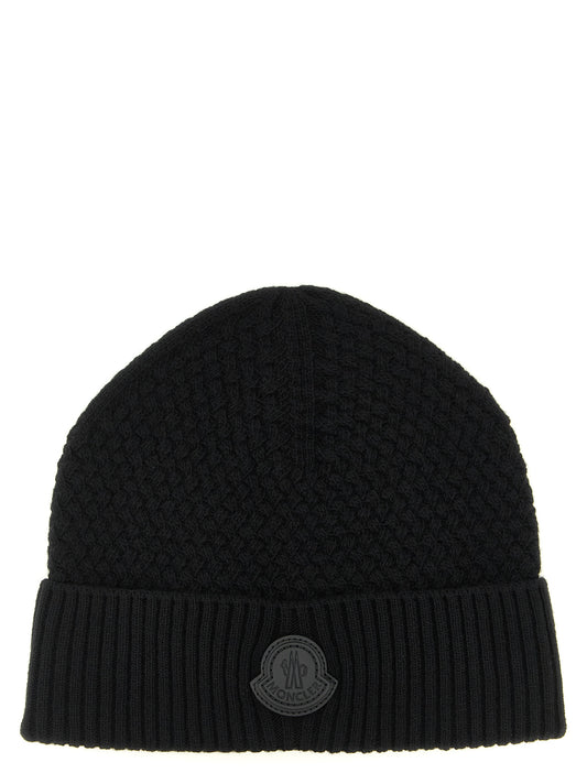 Moncler Black Leather Beanie