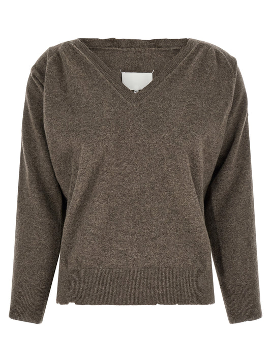 Maison Margiela Brown Virgin Wool Cardigan