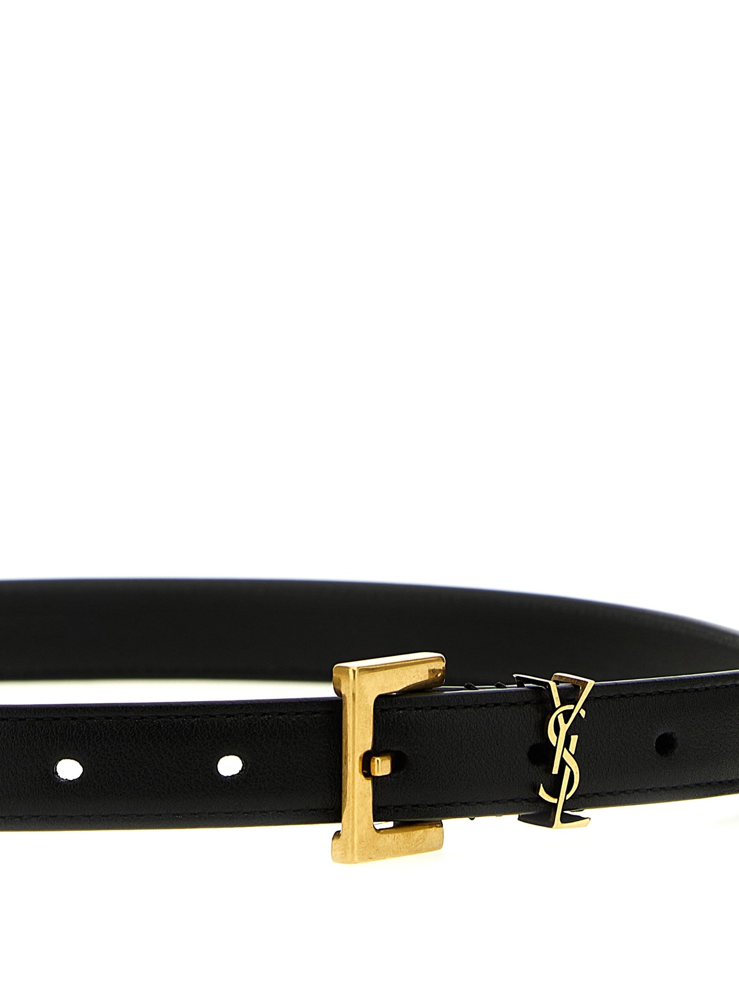 Saint Laurent Black Calfskin Regular Belt