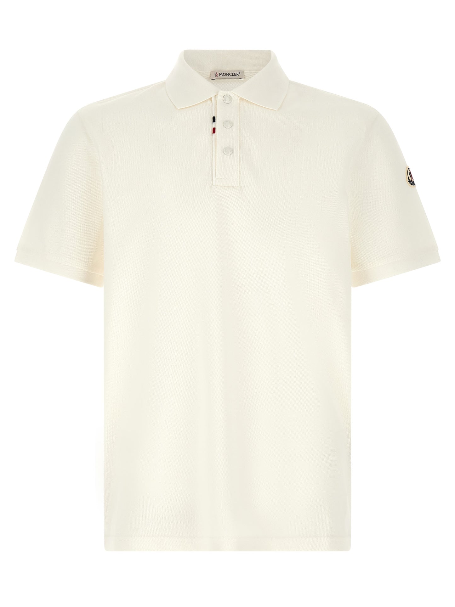 Moncler White Cotton Polo Shirt