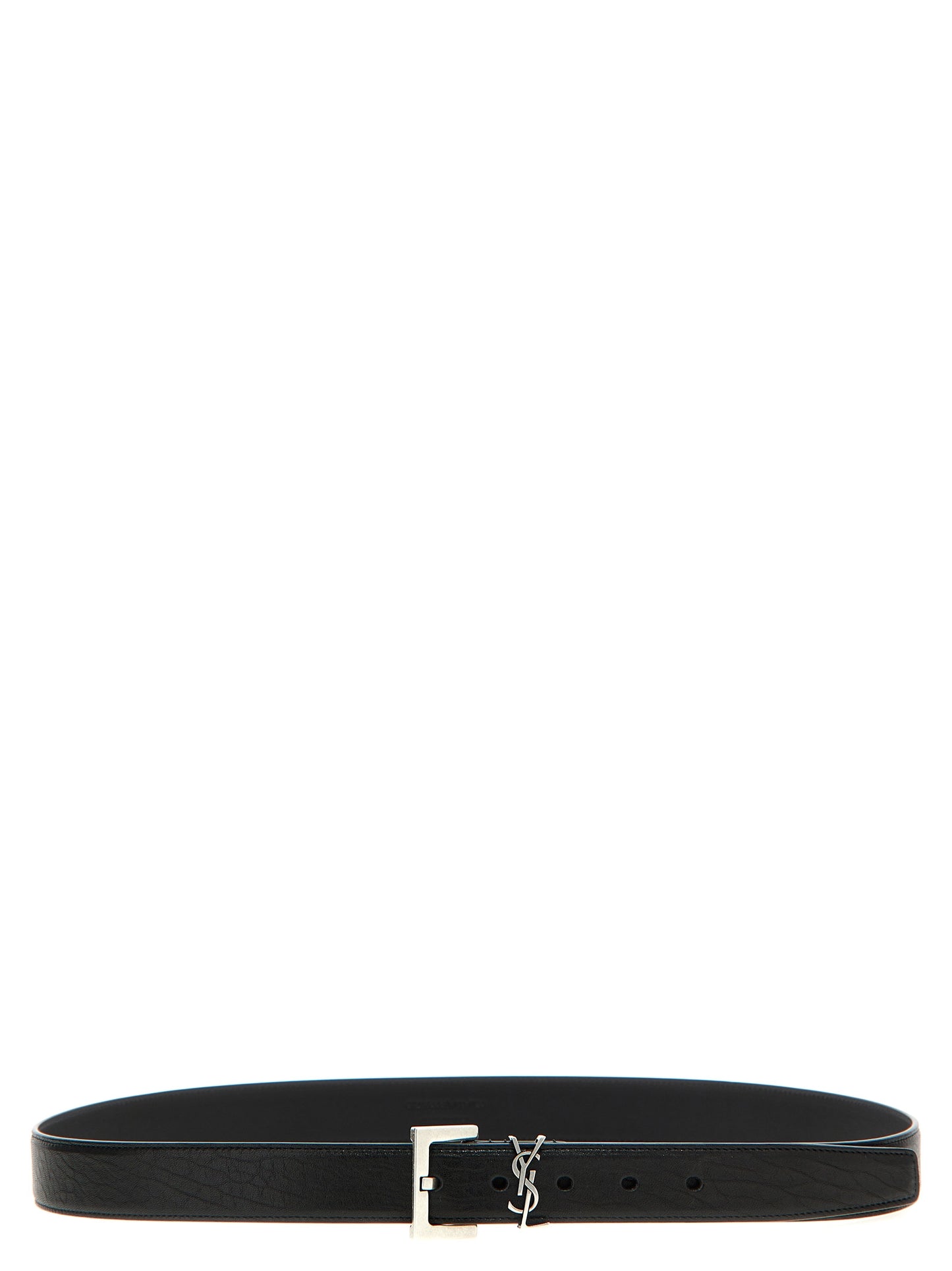 Saint Laurent Black Leather Regular Belt