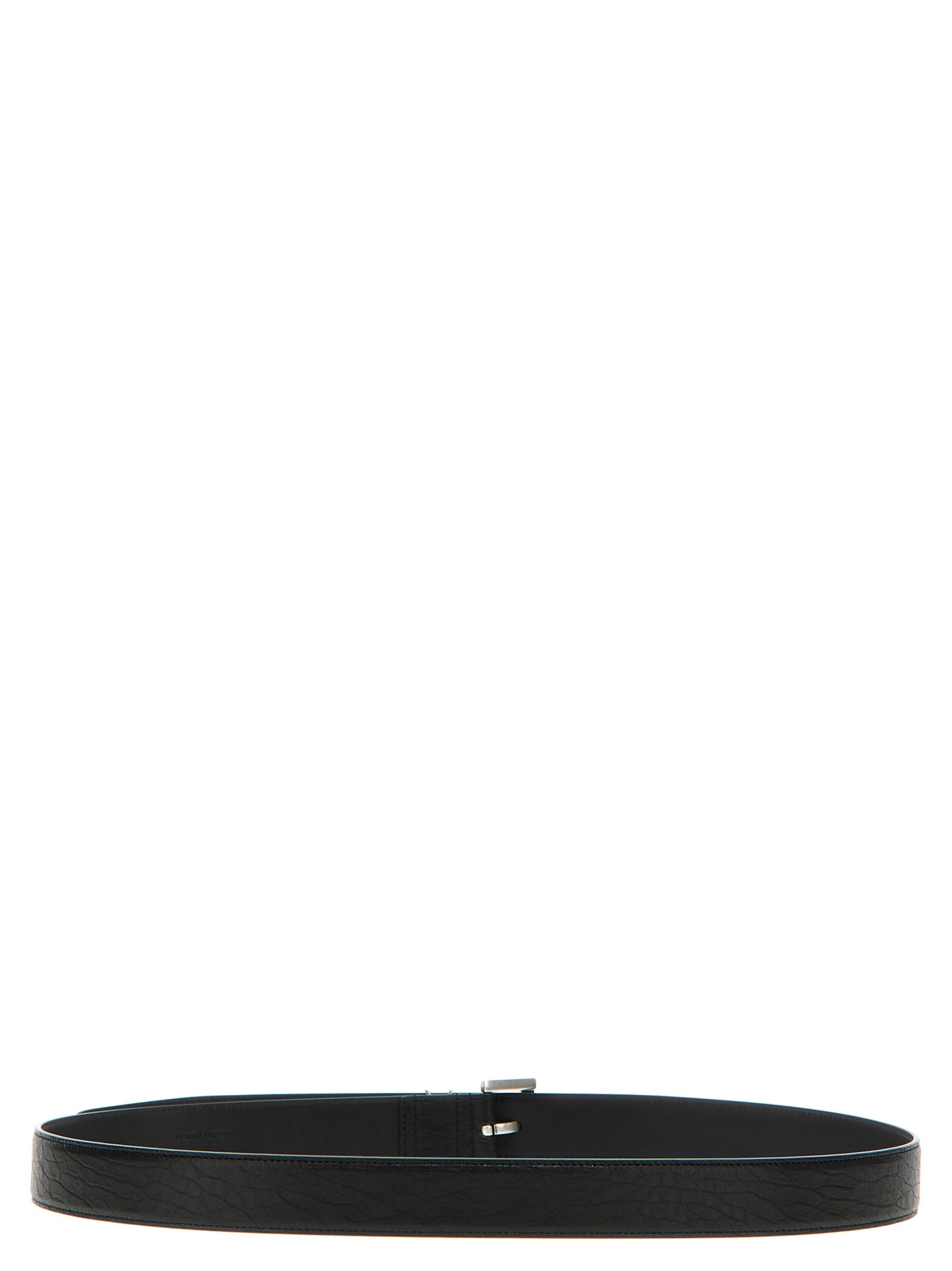 Saint Laurent Black Leather Regular Belt