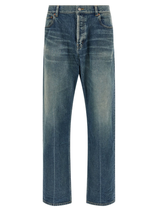 Saint Laurent Blue Cotton Tapered Jeans