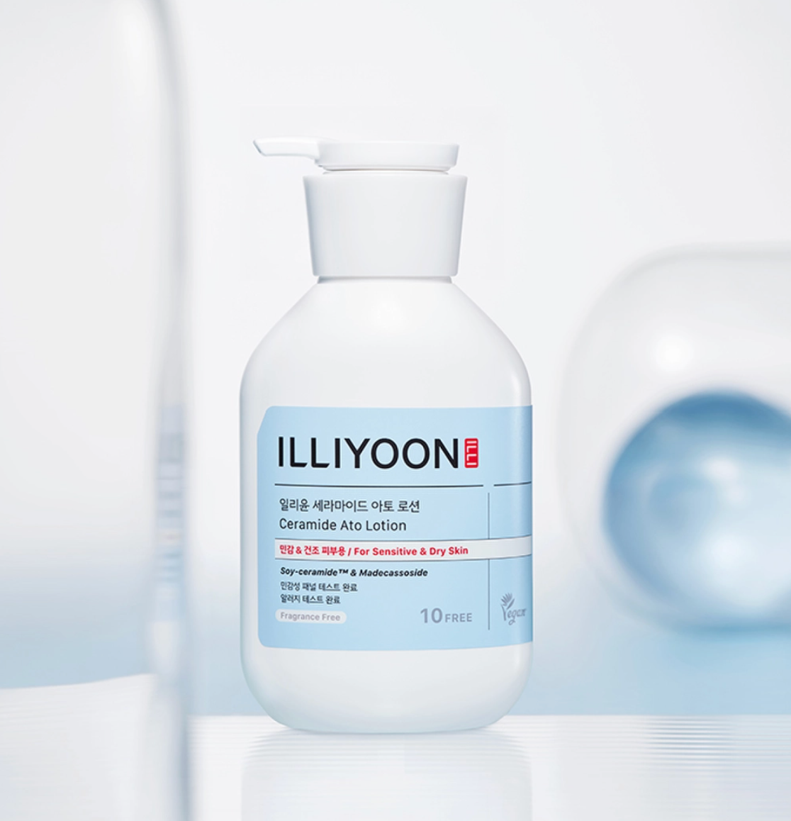 Illiyoon Ceramide Ato Lotion - Soy-Ceramide™ & Madecassoside for Sensitive & Dry Skin Intensive Hydration (350ML)
