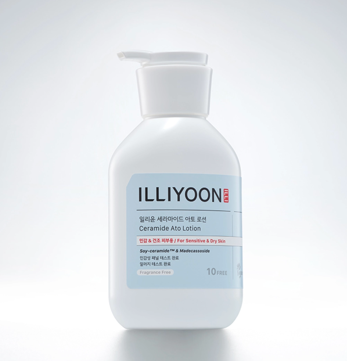 Illiyoon Ceramide Ato Lotion - Soy-Ceramide™ & Madecassoside for Sensitive & Dry Skin Intensive Hydration (350ML)