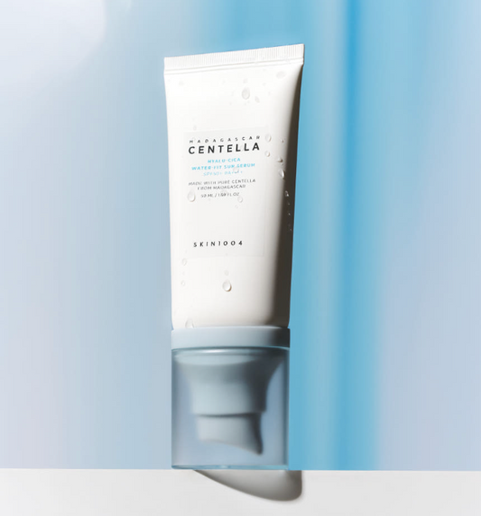(SKIN1004) Madagascar Centella Hyalu-Cica Water-Fit Sun Serum - SPF 50+ PA++++ Hydrating, Dewy Finish & Soothing Sun Protection (50Ml)