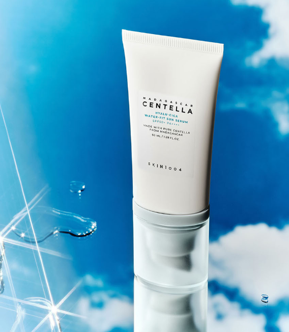 (SKIN1004) Madagascar Centella Hyalu-Cica Water-Fit Sun Serum - SPF 50+ PA++++ Hydrating, Dewy Finish & Soothing Sun Protection (50Ml)