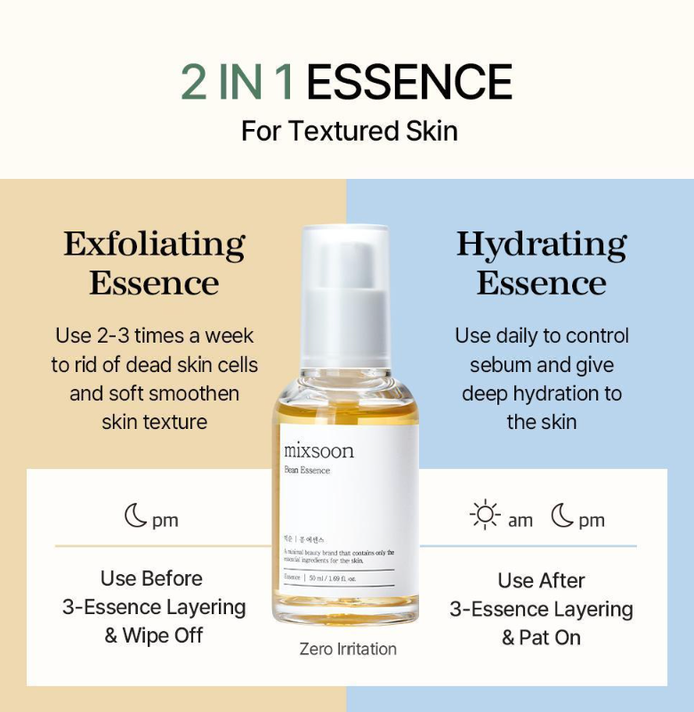 [] Bean Essence - Fermented Soybean Extract for Gentle Exfoliation, Sebum Control & Hydration (50Ml / 1.69 Fl. Oz.)