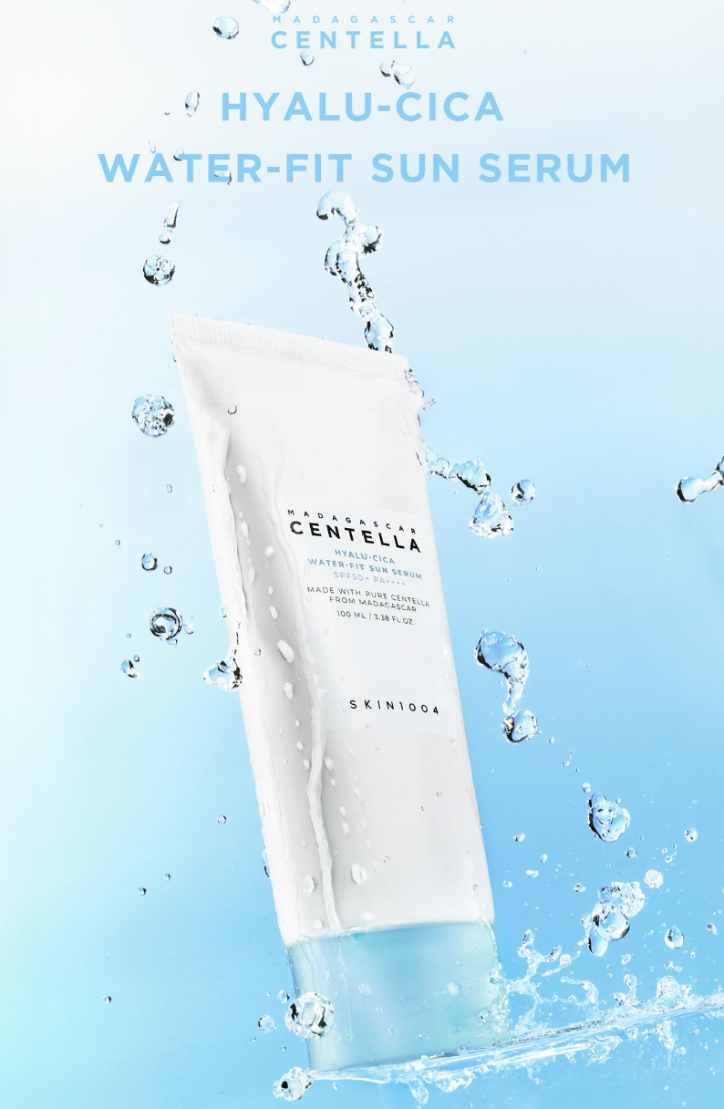 (SKIN1004) Madagascar Centella Hyalu-Cica Water-Fit Sun Serum - SPF 50+ PA++++ Hydrating, Dewy Finish & Soothing Sun Protection (50Ml)