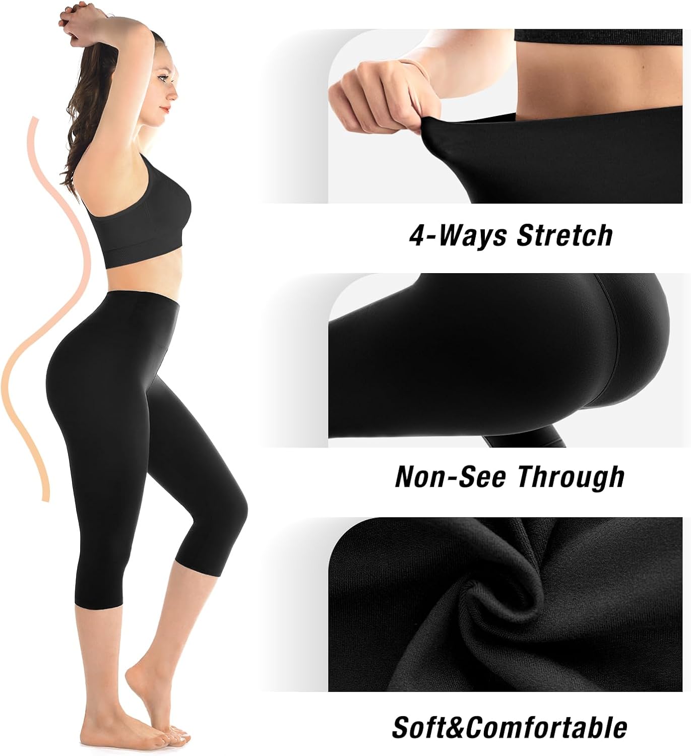 Women's Buttery Soft Capri Leggings | High Waisted Yoga & Gym Pants