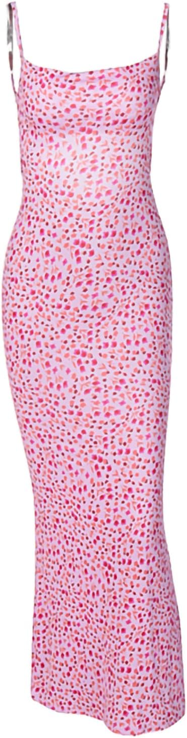 Women'S Floral Orange Sleeveless Backless Maxi Dress - plus Size, Ankle Length, Party Dress
