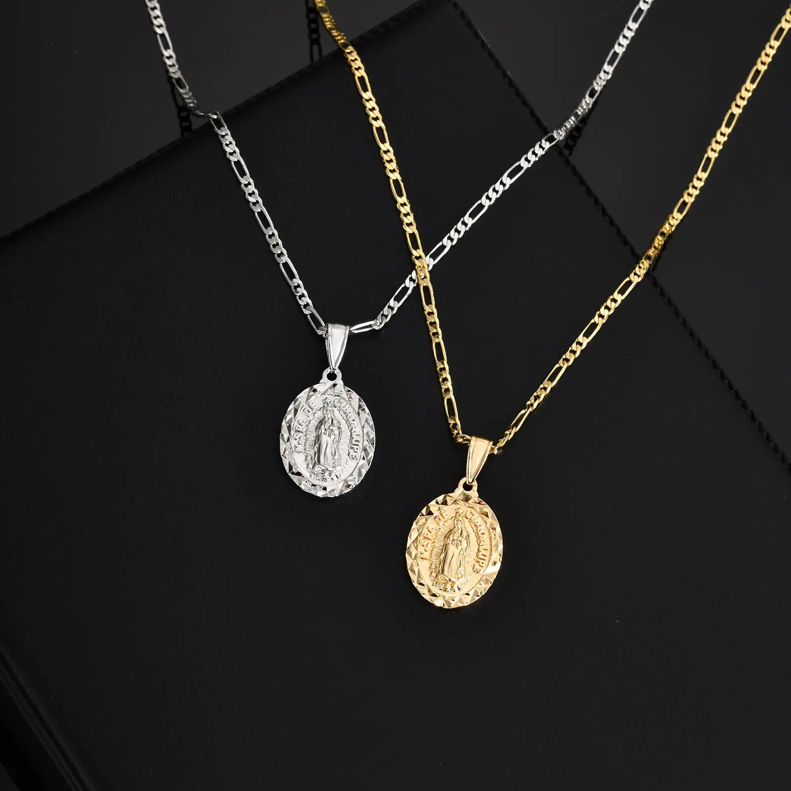 Classic Virgin Mary Prayer Pendant Necklace for Men Women, Silver Gold Color Metal Necklace, Religious Amulet Jewelry Catholic
