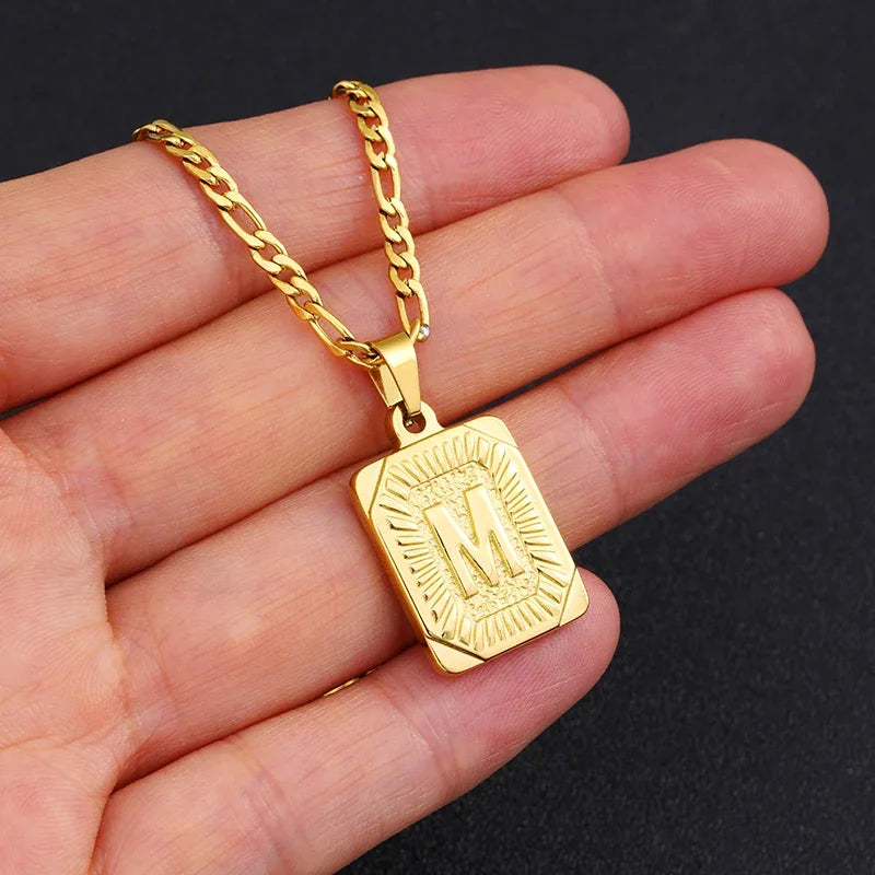 Initial Pendant Necklace for Men/Women