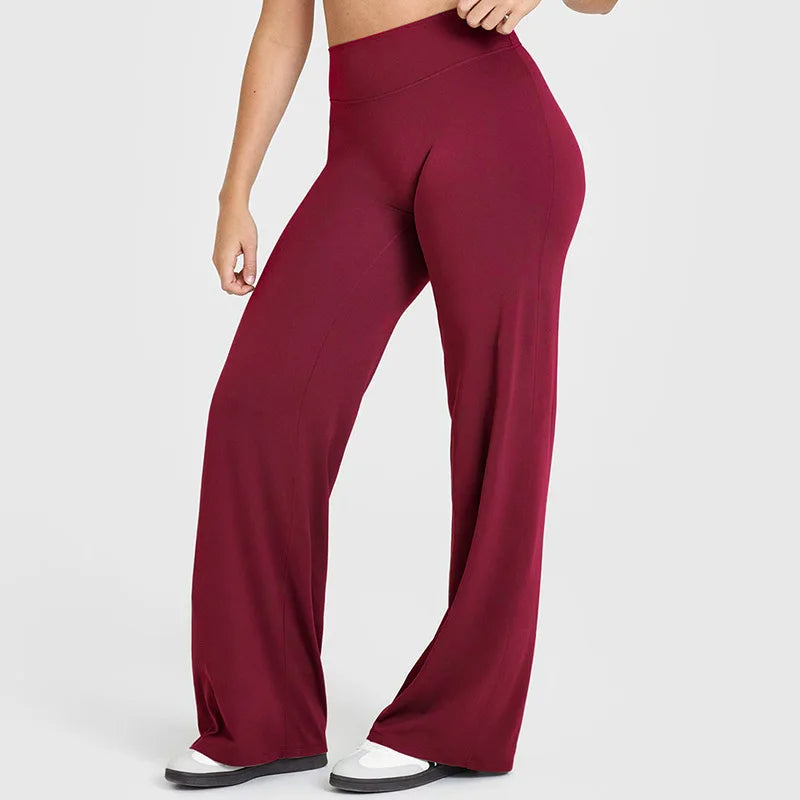 Soft Active Women Yoga Pants Strait-Leg Yoga Pilates Trousers Naked Feel Gym Fitness Peach Hip Outfits Loose Fit Bottoms