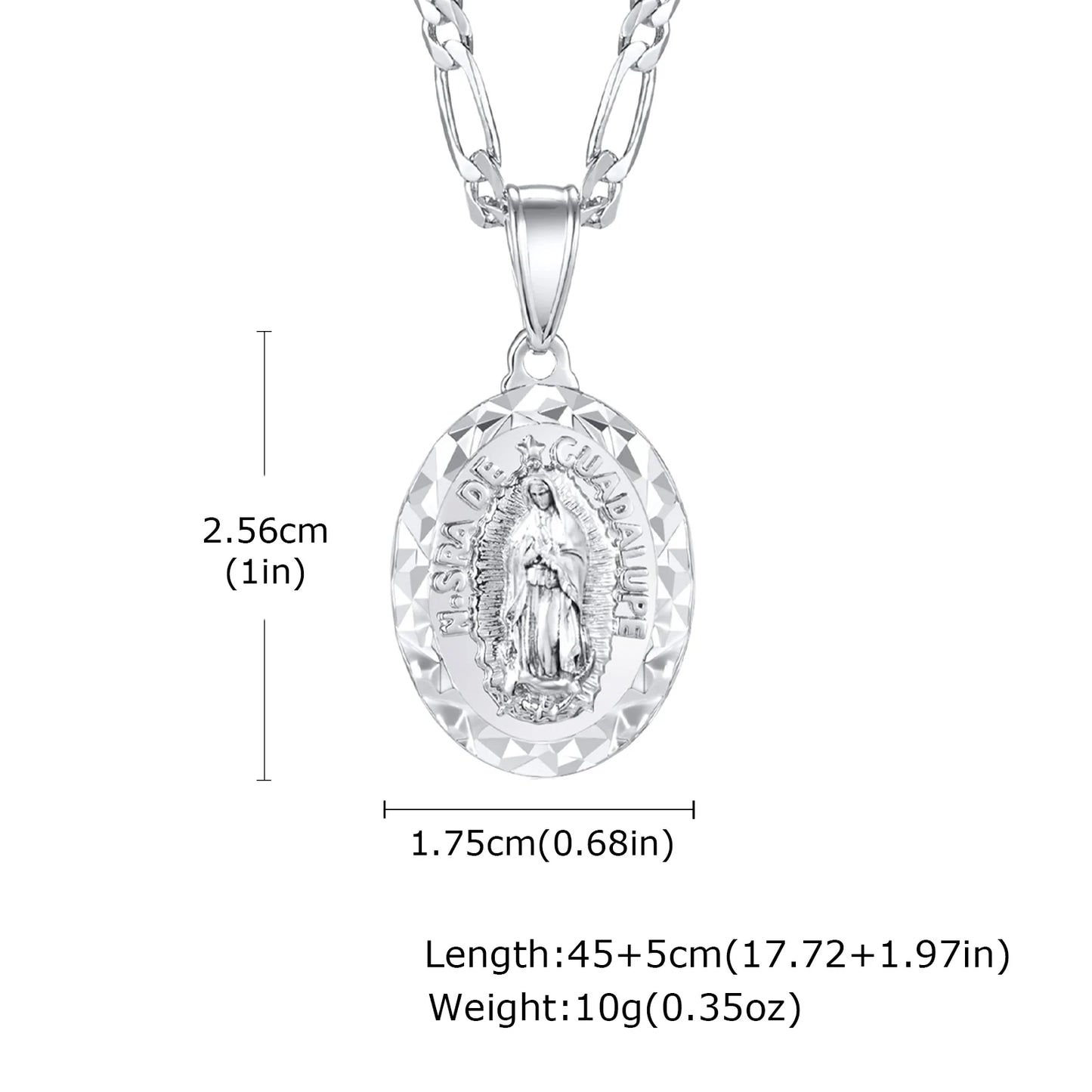 Classic Virgin Mary Prayer Pendant Necklace for Men Women, Silver Gold Color Metal Necklace, Religious Amulet Jewelry Catholic