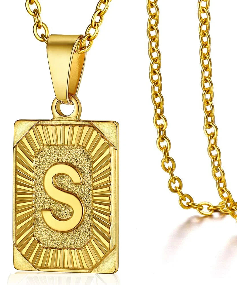 Initial Pendant Necklace for Men/Women