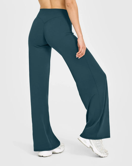 Soft Active Women Yoga Pants Strait-Leg Yoga Pilates Trousers Naked Feel Gym Fitness Peach Hip Outfits Loose Fit Bottoms