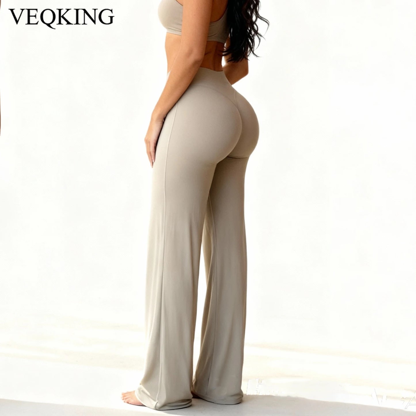 Soft Active Women Yoga Pants Strait-Leg Yoga Pilates Trousers Naked Feel Gym Fitness Peach Hip Outfits Loose Fit Bottoms