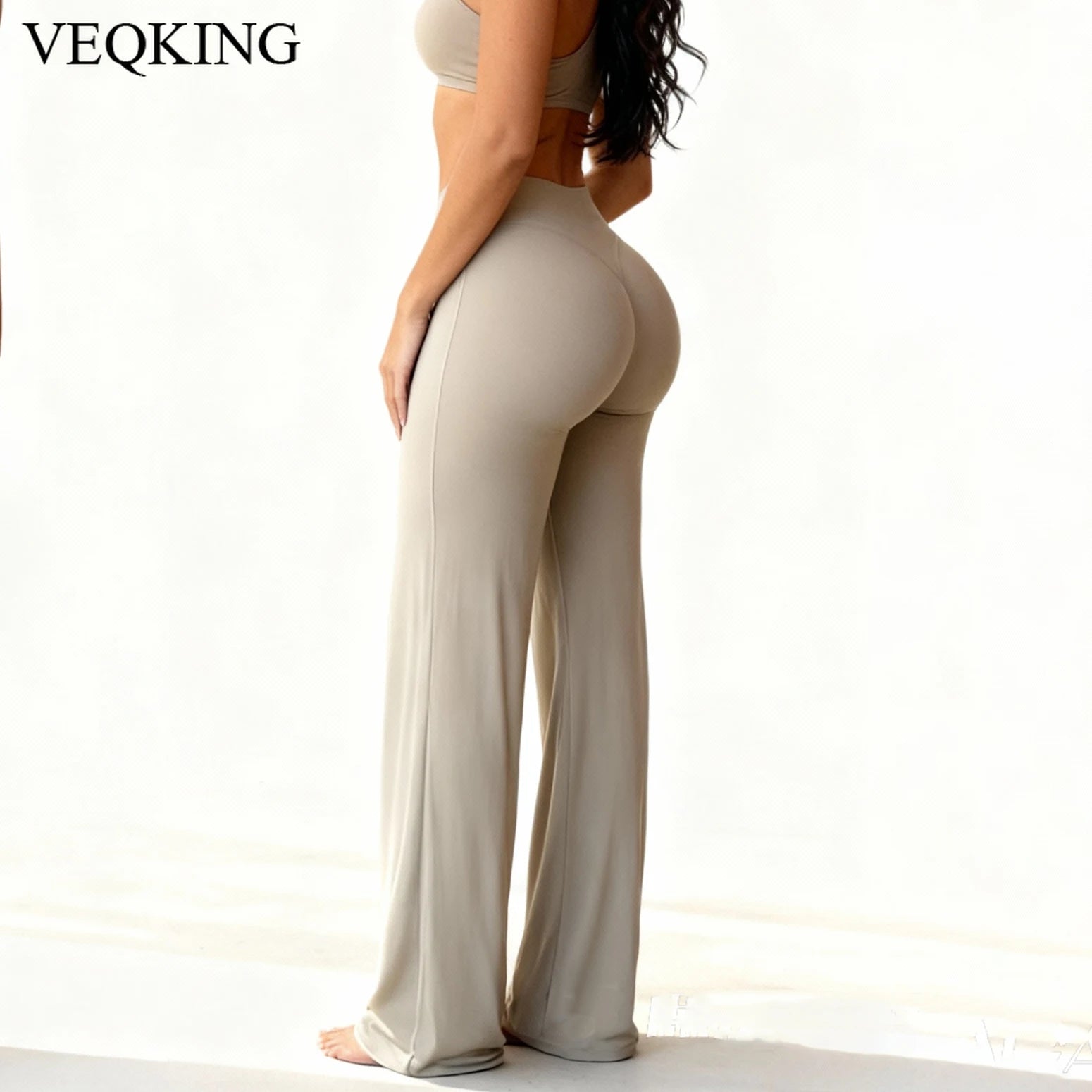 Soft Active Women Yoga Pants Strait-Leg Yoga Pilates Trousers Naked Feel Gym Fitness Peach Hip Outfits Loose Fit Bottoms